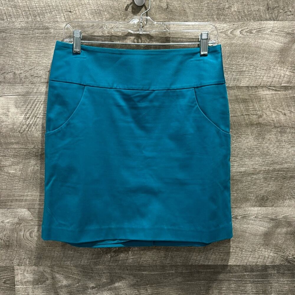 The Limited Teal lined Skirt with Pockets, side Zipper.
